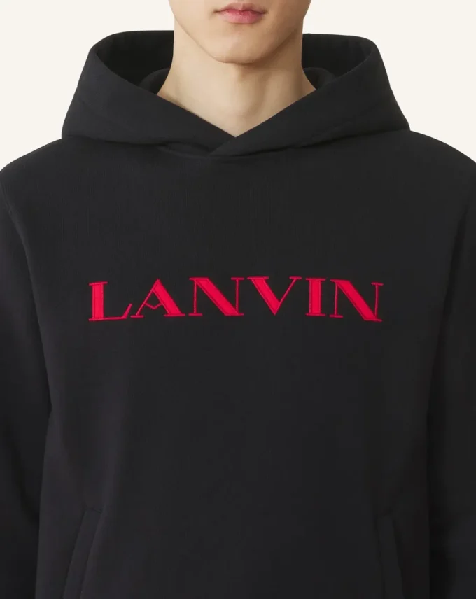 Lanvin broderad bomullshuvtröja Lanvin broderad bomullshuvtröja