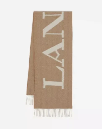 Lanvin signaturhalsduk i ull med fransar