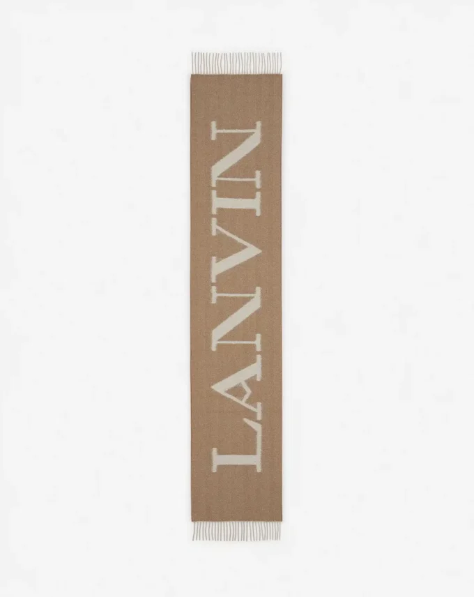 Lanvin signaturhalsduk i ull med fransar Lanvin signaturhalsduk i ull med fransar