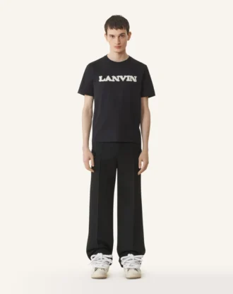 Lanvin T-shirt i shearlingbomull