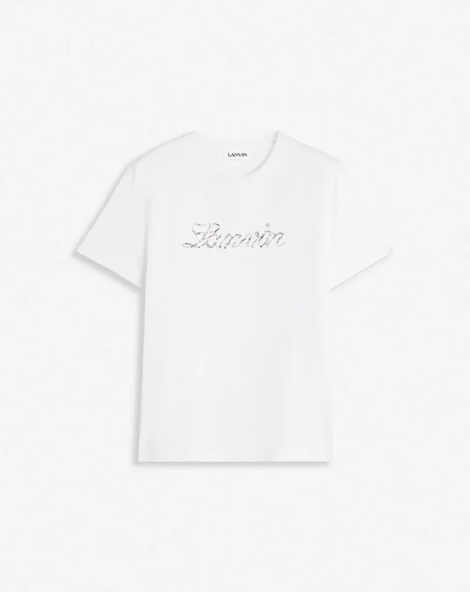 Lanvin T-shirt med broderade pärlor Lanvin T-shirt med broderade pärlor