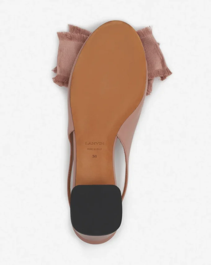 Läderballerinaskor med klack och slingback Läderballerinaskor med klack och slingback