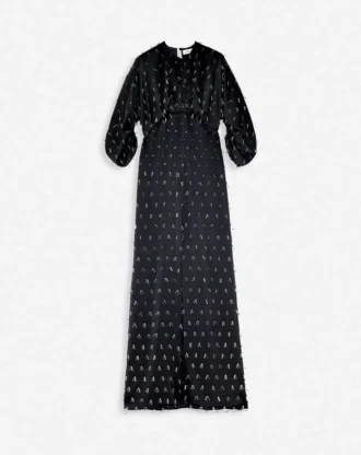 Lång broderad klänning