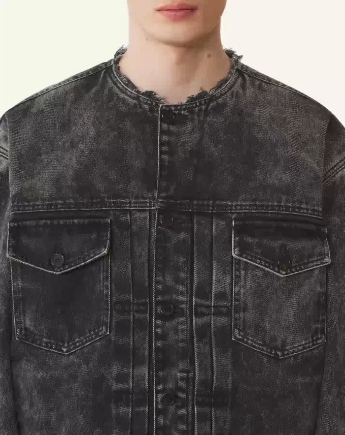 Löst sittande tvättad jeansjacka Löst sittande tvättad jeansjacka
