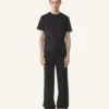 Bomullst-shirt med silkesdetaljer