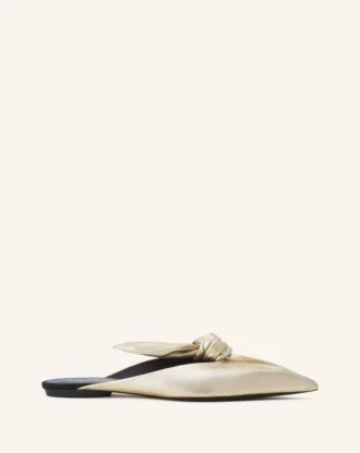Midnight Step Bow Mule i metalliskt läder Midnight Step Bow Mule i metalliskt läder