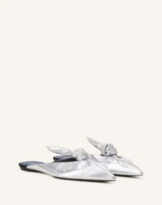 Midnight Step Bow Mule i metalliskt läder Midnight Step Bow Mule i metalliskt läder