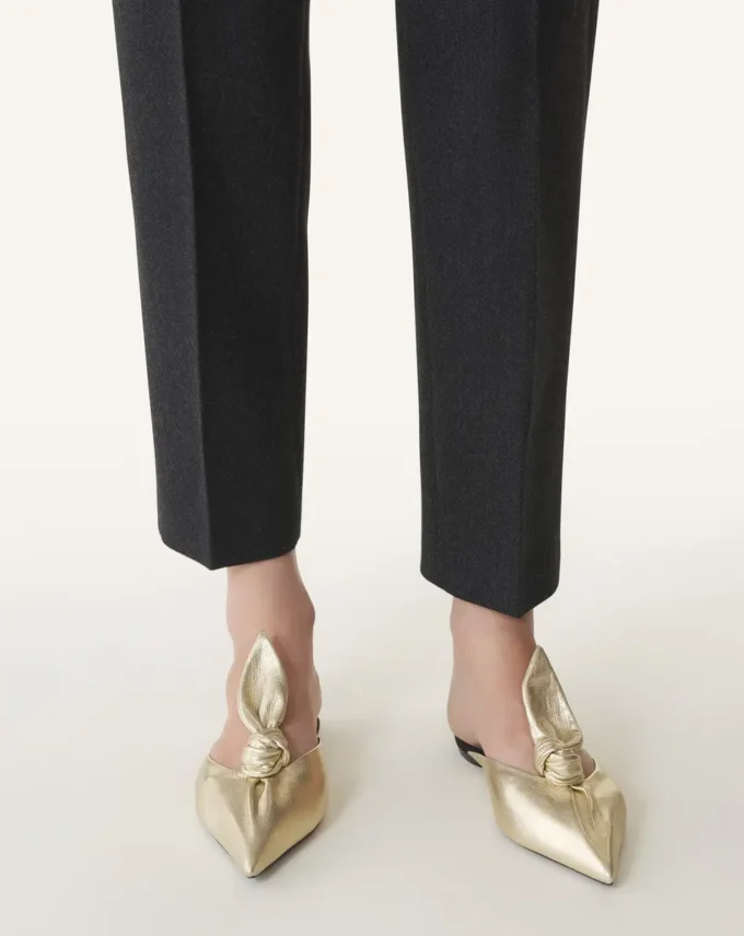 Midnight Step Bow Mule i metalliskt läder Midnight Step Bow Mule i metalliskt läder
