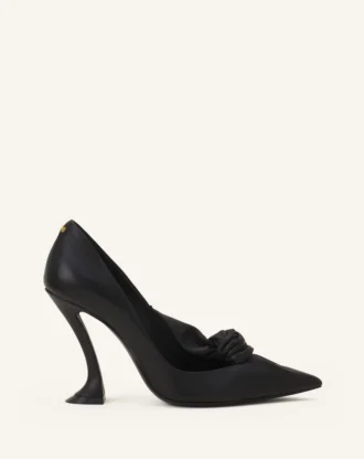 Midnight Step läderpumps med rosett Midnight Step läderpumps med rosett