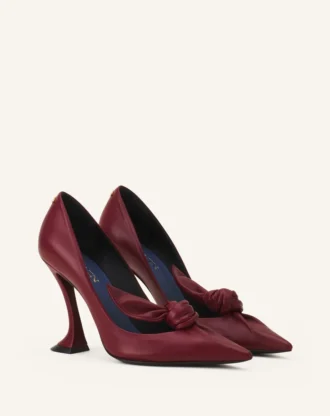 Midnight Step läderpumps med rosett Midnight Step läderpumps med rosett