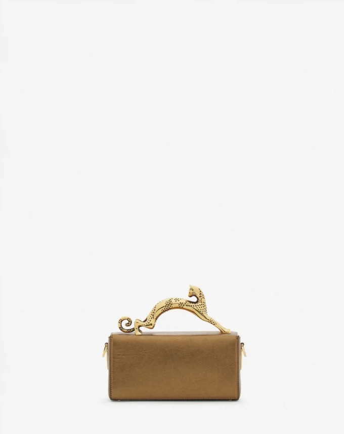 Nano Pencil Cat Bag i metalliskt kornat läder Nano Pencil Cat Bag i metalliskt kornat läder