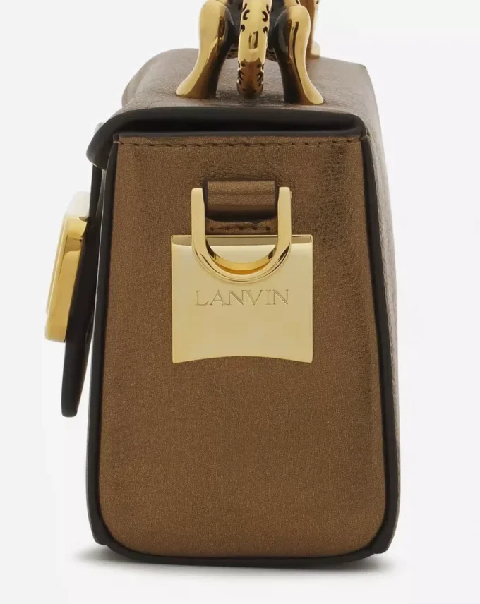 Nano Pencil Cat Bag i metalliskt kornat läder Nano Pencil Cat Bag i metalliskt kornat läder