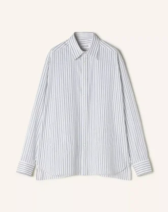 Oversized randig skjorta i bomullspoplin