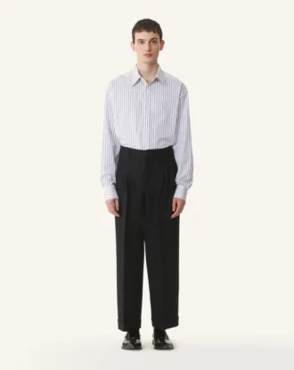 Oversized randig skjorta i bomullspoplin