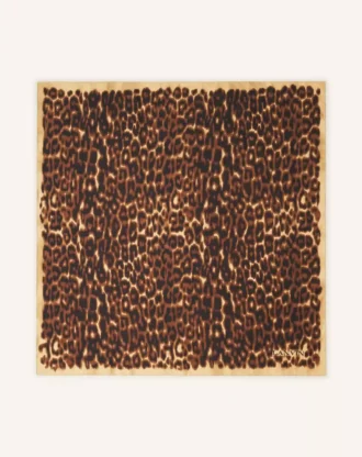 Silkescarf med leopardmönster