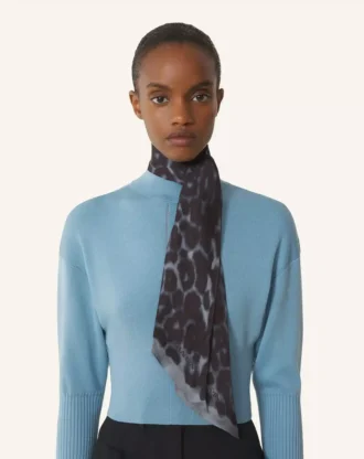Silkesnäsduk med leopardmönster