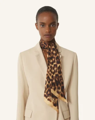 Silkesnäsduk med leopardmönster
