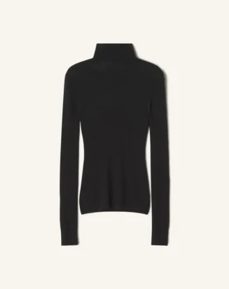 Turtleneck-tröja i merinoull och silke