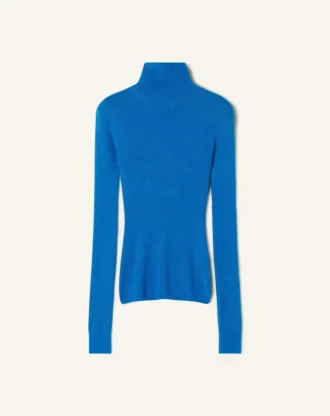 Turtleneck-tröja i merinoull och silke