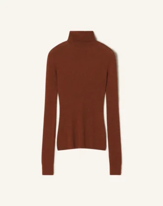 Turtleneck-tröja i merinoull och silke