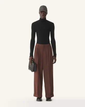 Turtleneck-tröja i merinoull och silke