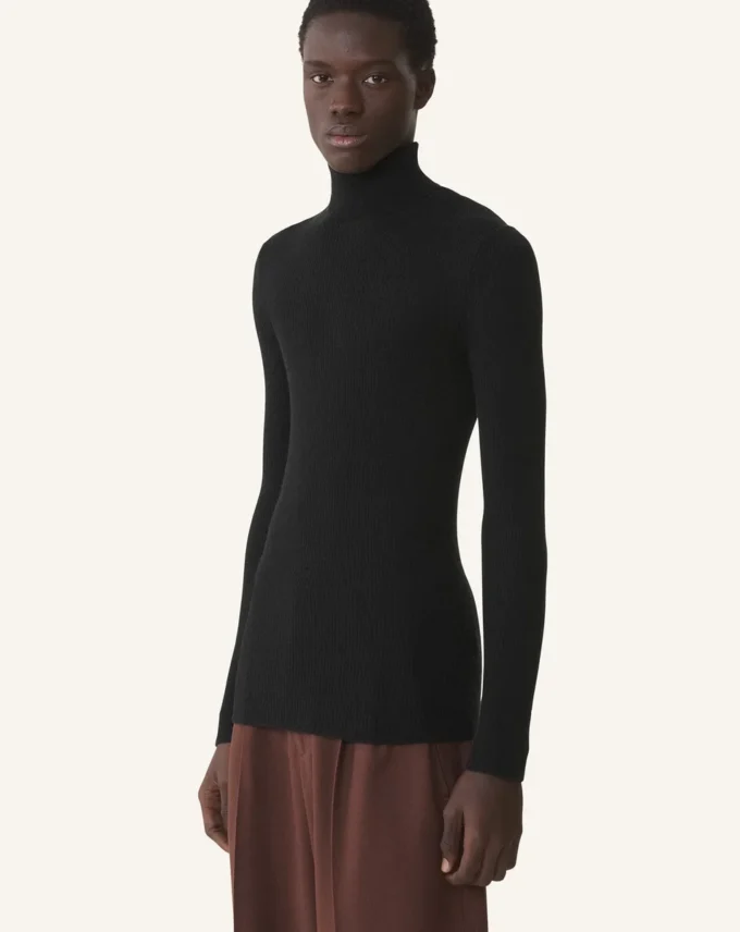 Turtleneck-tröja i merinoull och silke Turtleneck-tröja i merinoull och silke