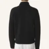 Turtleneck-tröja i ull och läder med intarsia Turtleneck-tröja i ull och läder med intarsia