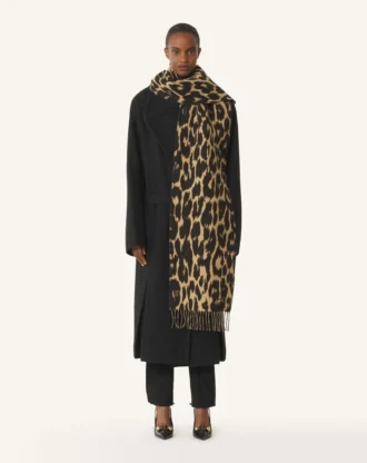 Ullhalsduk med leopardmönster