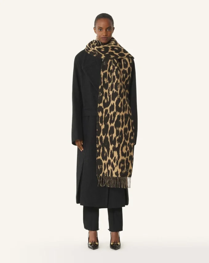 Ullhalsduk med leopardmönster Ullhalsduk med leopardmönster